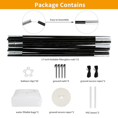image for RUBFAC Balloon Arch Kit, 8ft Tall & 9ft Wide Adjustable Balloon Arch S
