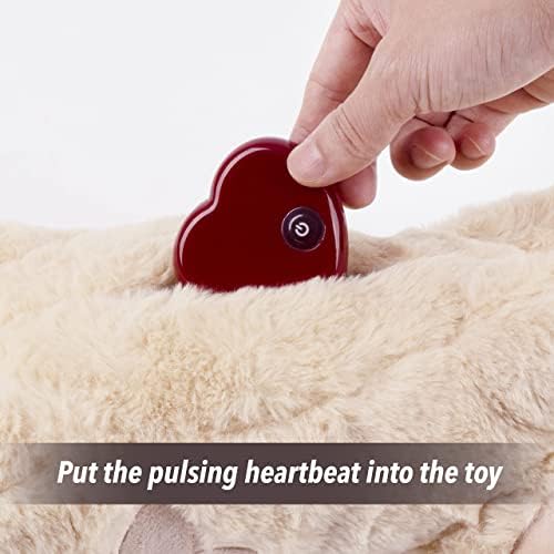 Pet Prime Snuggle Bear - Pet Plush Toy Heartbeat Plush Bear Kitty Toy Dog Comfort Toy