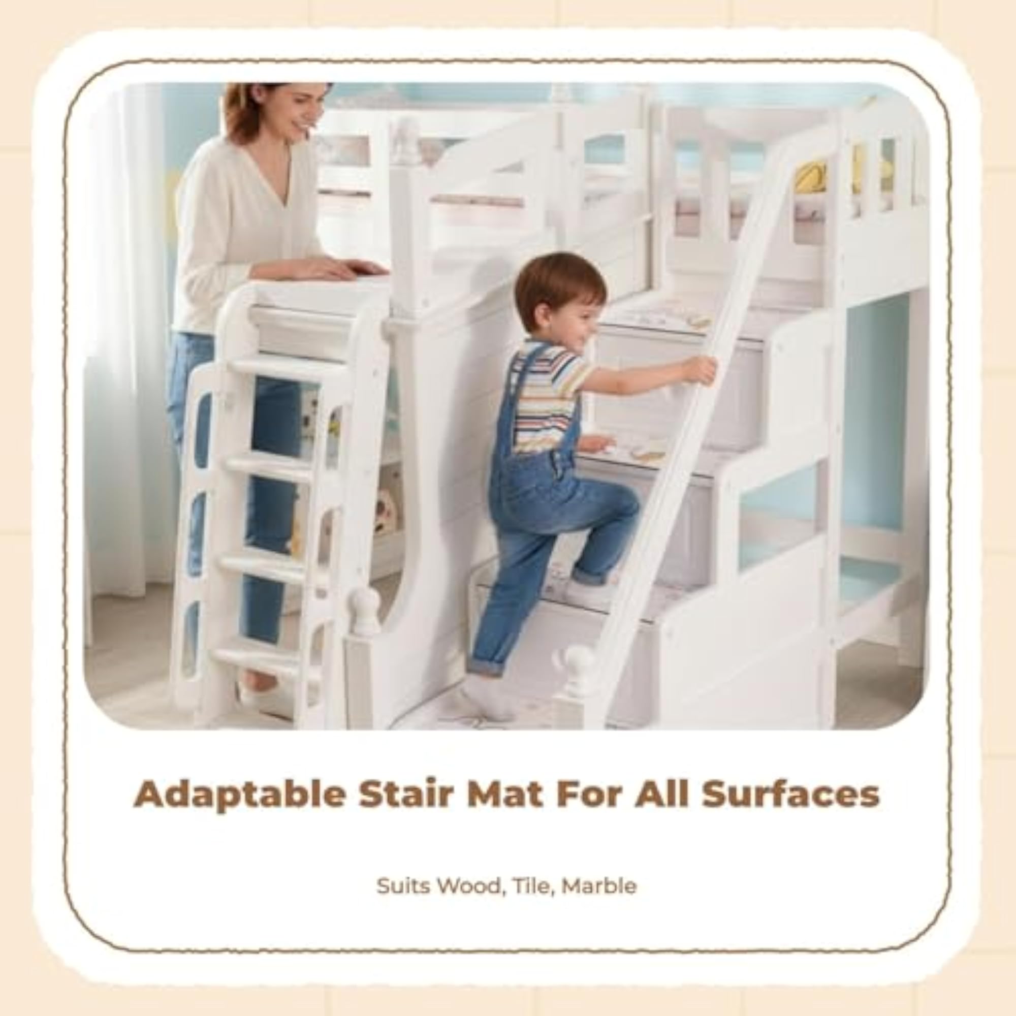 Non-Slip Plush Step Mat for Kids Indoor Stair Runner