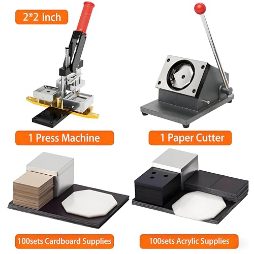 Lot de 500 aimants de réfrigérateur carrés de 5,1 x 5,1 cm - Fournitures pour loisirs créatifs - 500 boutons magnétiques en acrylique - Machine non incluse