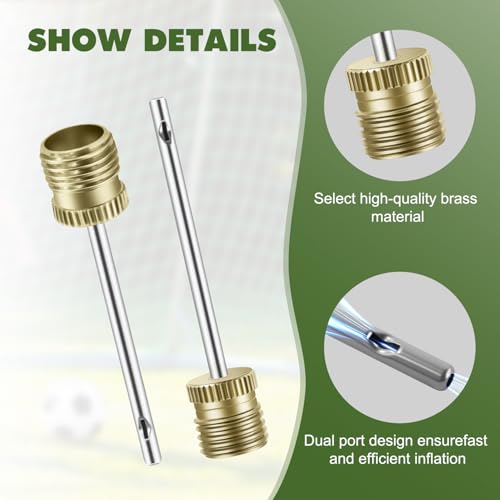 Quadafy 42 Pack Brass Ball Pump Needles with Storage Case - Heavy Duty No Break Air Pump Needles for Basketball, Hand Pump & Electric Pump, Stainless Steel Body
