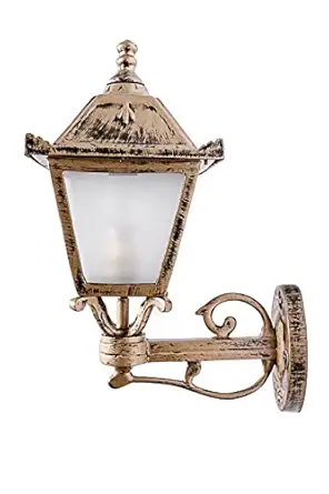 Fos Lighting Vintage Antique Golden Outdoor Wall Light,corded-electric