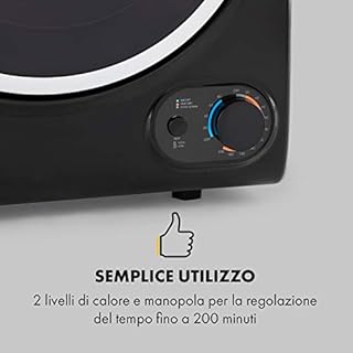 KLARSTEIN Jet Set 2500 - Asciugatrice a Evacuazione, Carico Frontale, 850 W, Posizionamento Libero/Incasso, Classe C, 2,5 kg, Elemento PTC, Fino a 60 °C, Timer: 20-200 Minuti, Compatta, Nero