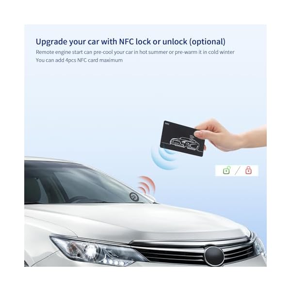EASYGUARD EC002-HY-NFC-NS PKE Passive Keyless Entry Car Alarm System Remote Start Starter Push Start Stop Button NFC Lock Unlock DC12V (with Shock Sensor) - Image 6