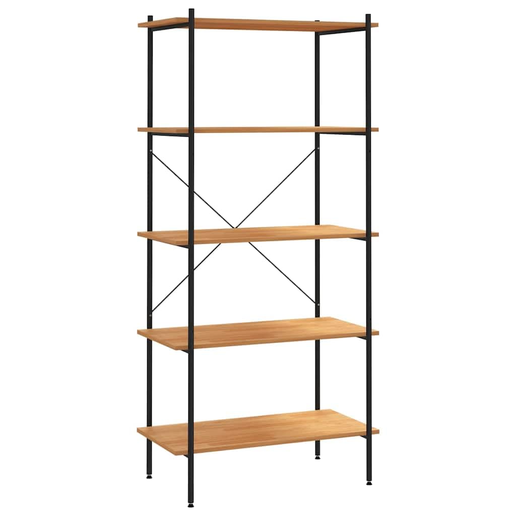 Standregal 80x40x163 cm, 5 Böden, Schwarz Eiche-Optik