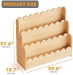 SpaceAid 3-Tier Scalloped Bookshelf, Montessori Bookcase for Toddlers, Wooden Book Shelf Organizer Display Furniture for Kids Rooms, Playroom, Nursery and Classroom, Natural