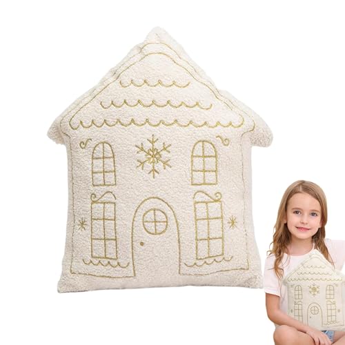 Genérico Christmas Throw Pillows | Holiday Cushion Decor | Plush Christmas Pillows | House-Shaped Throw Pillow, Stuffed Holiday Cushions, Christmas Decor Accessories, Decorative Holiday Cushions