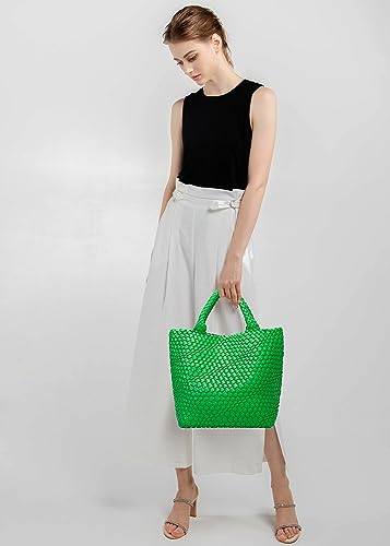 Image of Vegan Leather Purses for Women, Handmade Purses and Handbags Summer Beach Travel Tote Shoulder Bag | WOVEN