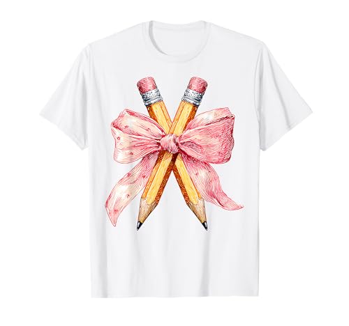 Home School Teacher Homeschool Girl Mom Pink Coquette Bow T-Shirt