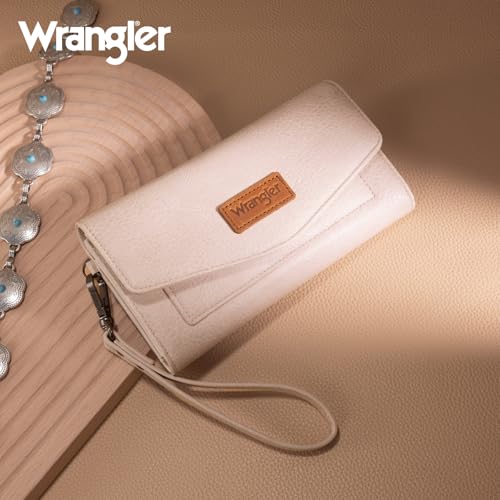 Image of Montana West X Wrangler Woman Wallet Large Wristlet Women's Wallets, Card Cases & Money Organizers Trifold Wristlet Wallet with Coin Purse and Rfid Lining