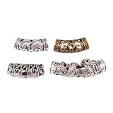 Lurrose 8pcs Dreadlocks Beads Metal Hair Tube Beads Hair Braiding Jewelry Hair Hair Decoration Filigree Tube