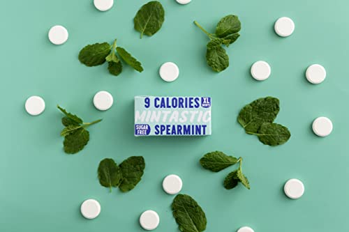 Mintastic® Spearmint Xl Mints | 9 Calories | Sugar Free Mints | 90% Less Calories | Erythritol | Low Calorie | Plant Based | Aspartame Free | Vegan | Sugar Free Sweets | 6 Packs (108 Mints Candy) #TOP5