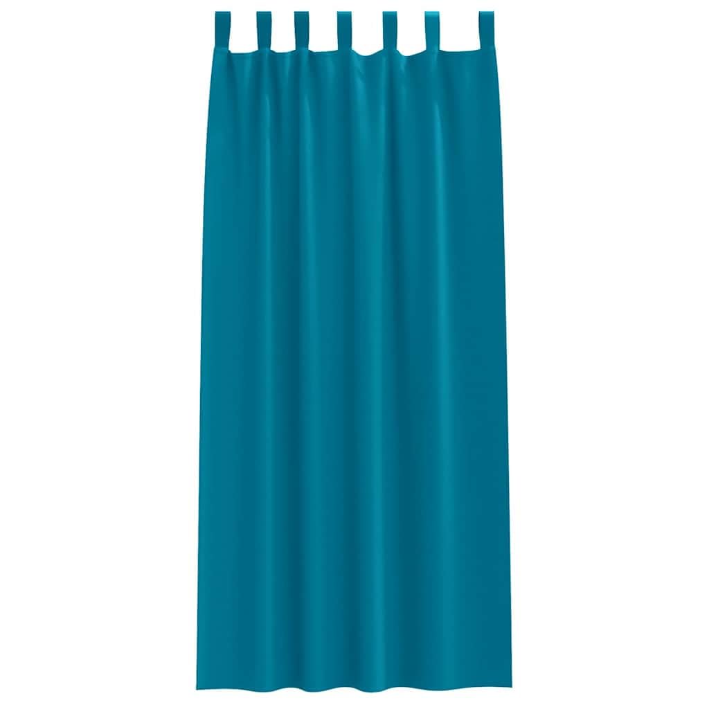 Verdunkelungs-Vorhänge mit Ringen 2 Stück Türkis 225 x 140 cm Polyester Gardine für Wohnzimmer Schlafzimmer mit Blickdicht, Thermo, Sonnenschutz, Sichtschutz, Kälteschutz, Ösen, Schlaufen