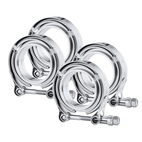 Image of EVIL ENERGY 4PCS V Band Clamp with Flange Male Female 304 Stainless Steel (2 inch)