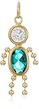 10K Gold AAA Cubic Zirconia Simulated Birthstone Babies Boy Charm, December