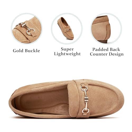 Image of BGSTGUDS Women's Wide Loafers Shoes Cute Dressy Shoes Ladies Comfort Slip Ons Work Shoes