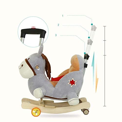 ZHANGYUEFEIFZ Schaukelpferd Plüsch Schaukeltier Pferd Rocking Horse Stuhl Baby Trojan Spielzeug Geschenk Kinder… – Bild 5