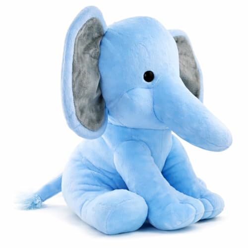 Image of Cute Elephant Soft Toy 25 CM - Ultra Soft Plush Stuffed Animal for Kids & Babies | Huggable Teddy Elephant Toy for Boys & Girls | Birthday Gift, Baby Toy, Nursery Decor (Color May Vary)