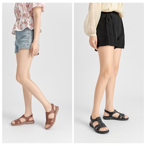 SelenePair Women's Flat Arch Support Slide Sandals Open Toe Casual Walking Summer Adjustable Sandal2