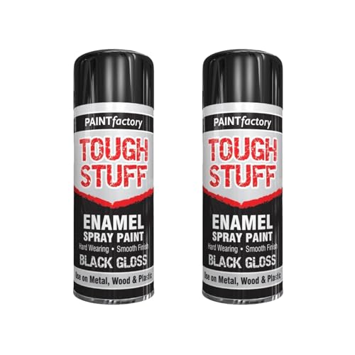 SDMAX Spray Paint Black, Gloss Black, 400ml Can Fast Dry, Acrylic Spray Paint For Metal, Wood, And Paper, Rust Resistant, Perfect For Indoor And Outdoor Use (2 Pcs)