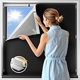 NIGHTON 100% Blackout Curtains for Bedroom, No Drill Black out Blinds With Upgraded Hook and Loop Tape, Portable Blackout Curtains for Window Cover Baby Nursery,Travel,RV- 1 Panel Black 58''W x 42'' L