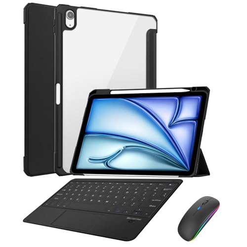 Étui clavier iPad Pro 11 M4 2024 avec souris sans fil, protection fine élégante