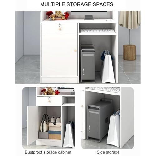 Comptoir de réception pour petits espaces en bois avec tiroirs - 4