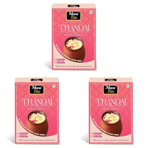 Image of MevaBite Instant Energy Thandai Mix 100g | Traditional Cooling Summer Drink Powder with Real Rose Petals, Dry Fruits, Spices & Herbs | Refreshing & Nourishing Beverage for Festivals & Daily Use