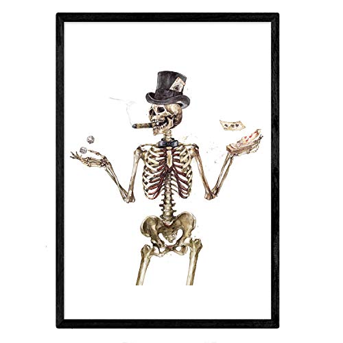 Nacnic Stampa moneyed Skeleton. Poster con Immagini di Teschi. Formato A3 Senza Cornice