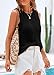 KIRUNDO Beach Vacation Clothes for Women Spring Summer Crochet Sweater Vest Tank Tops Cover Ups Resort Cruise Outfits 2026(Black, Large)