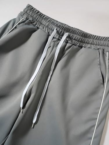 Men's Streetwear Parachute Sweatpants Elastic Waist Y2k Baggy Cargo Track Pants Drawstring Wide Leg Casual Trousers4