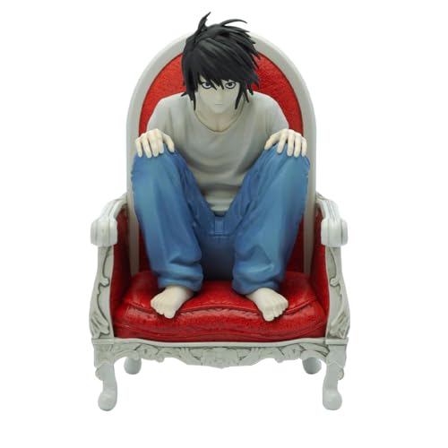 Zhongkaihua Figura de anime Death Note, figura L de silla sentada, estatua de anime Death Note, colección de figuras de acción, decoración de escritorio, regalos, 13 cm, PVC