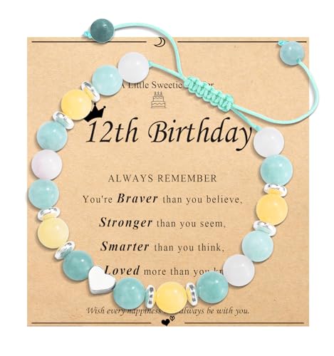 Image of Birthday Gifts for 12 Year Old Girls 12th Beaded Bracelet Teen Girls Gifts for Daughter /Granddaughter /Niece /Friends