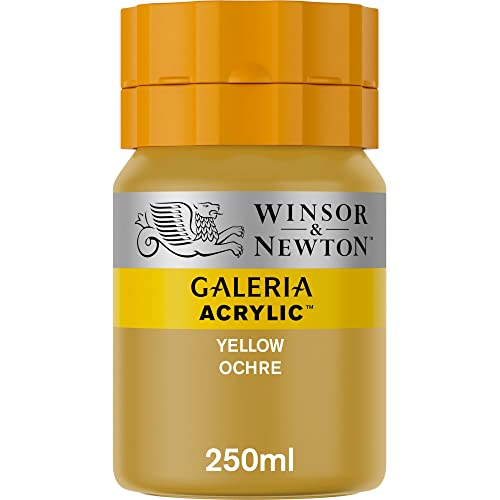 Winsor & Newton 2137744 Galeria Acrylfarbe, hohe Pigmentierung, lichtecht, buttrige Konsistenz, 250 ml Tube - Gelber Ocker