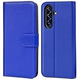 Verco Handyhülle für Samsung Galaxy A57 5G Hülle, Bookcase Tasche Flipcover für Samsung A57 5G Hülle [Kartenfächer/Aufstellfunktion], Blau