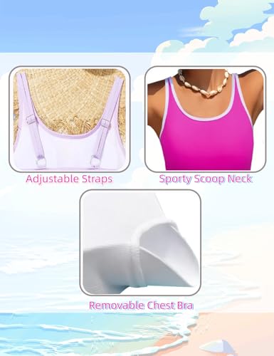 Image of Girls Swimsuits 3 Piece Bathing Suit Bikini Set with Sporty Shorts and Sunglasses Beach Swimwear for Girl 8-15 Years