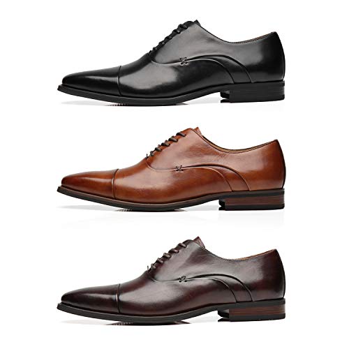 Image of Men's Cap Toe Lace up Oxford Dress Shoes Posh-1-tan