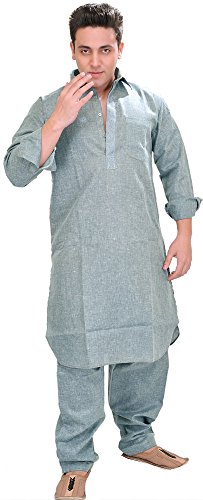 Image of Exotic India Men's Cotton Kurta Pyjama