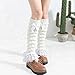 Josojoou Cute Y2k Leg Warmers Fashion Lace Trim Knee High Leg Sleeve Socks Flared Leg Warmers for Lolita Costume Party Accessory