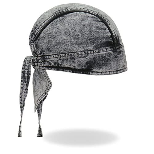 Hot Leathers HWH1107 Charcoal Dye Denim Headwrap4