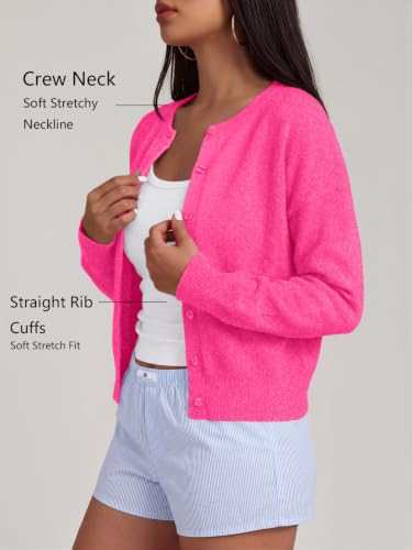 Image of Trendy Queen Cropped Cardigan Sweaters for Women Fall Fashion Clothes 2026 | Lightweight Knit Button-Down, Versatile Layering Piece for Fall, Spring & Office Wear