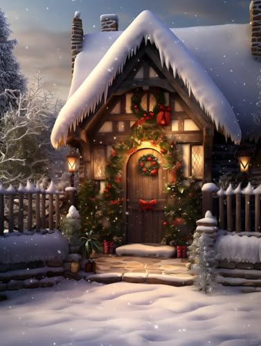 Chalet de Noël Broderie Diamant pour Vos Soirées Hivernales au Coin du Feu