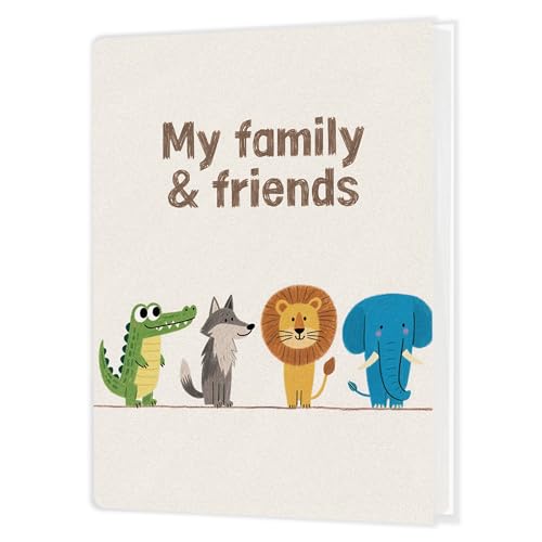 Cabana Bro My Family and Friends Photo Album Holds 36 4x6 Photos Animal Lover Gifts Boys Girls Toddler Small Photo Album Memory Keepsake Gift for Baby Shower Newborns Family