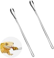Vista 1 de Cuchara de comida para reptiles, accesorios duraderos para Gecko, polvo de reptil, mezcla de frutas, cuchara de alimentación de alimentos