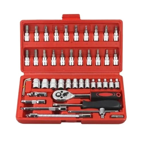 Juego de herramientas de reparación de auto 46 piezas miniatura 5