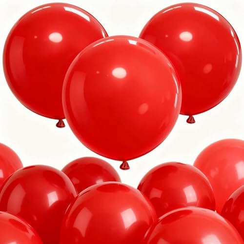 Image of 50 Pack Red Balloons 24 Inch Red Latex Party Balloon for Wedding, Birthday, Baby Shower and More