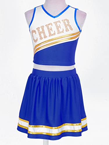 Disfraz uniforme animadora niña azul 16 años miniatura 3