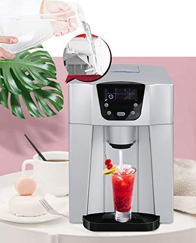 Fabricadora de hielo portátil para mostrador, capacidad de almacenamiento de 0,6 kg, producción diaria de 15 kg, tanque de agua de 2 L, con pantalla LED y hielo en forma de bala, dispensador multifuncional de agua para uso doméstico y comercial miniatura 3
