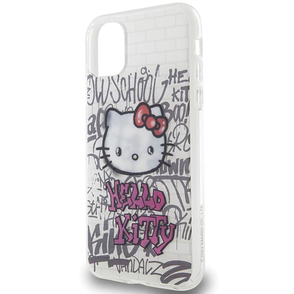 Coque iPhone 11 Hello Kitty CG Mobile rigide blanche Kitty on Bricks pour protection au quotidien