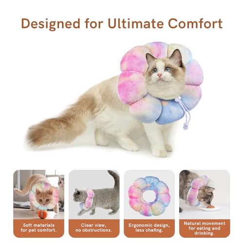 Image of Cat Collar Soft, Adjustable Soft Protective Neck Cats Recovery Cone After Surgery